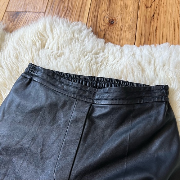 COS Black Leather Straight Leg Pants Size 6 - Picture 3 of 15